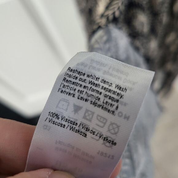 River Island Black & Tan Ethnic Artizan Front Tie Long Sleeve Dress - 18 - Picture 5 of 6